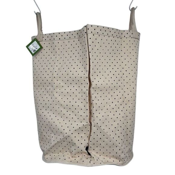 Kate Spade New York Black Dot Round Canvas Storage Bin 15"w x 10"h x 11.5"d NWT - Picture 7 of 14